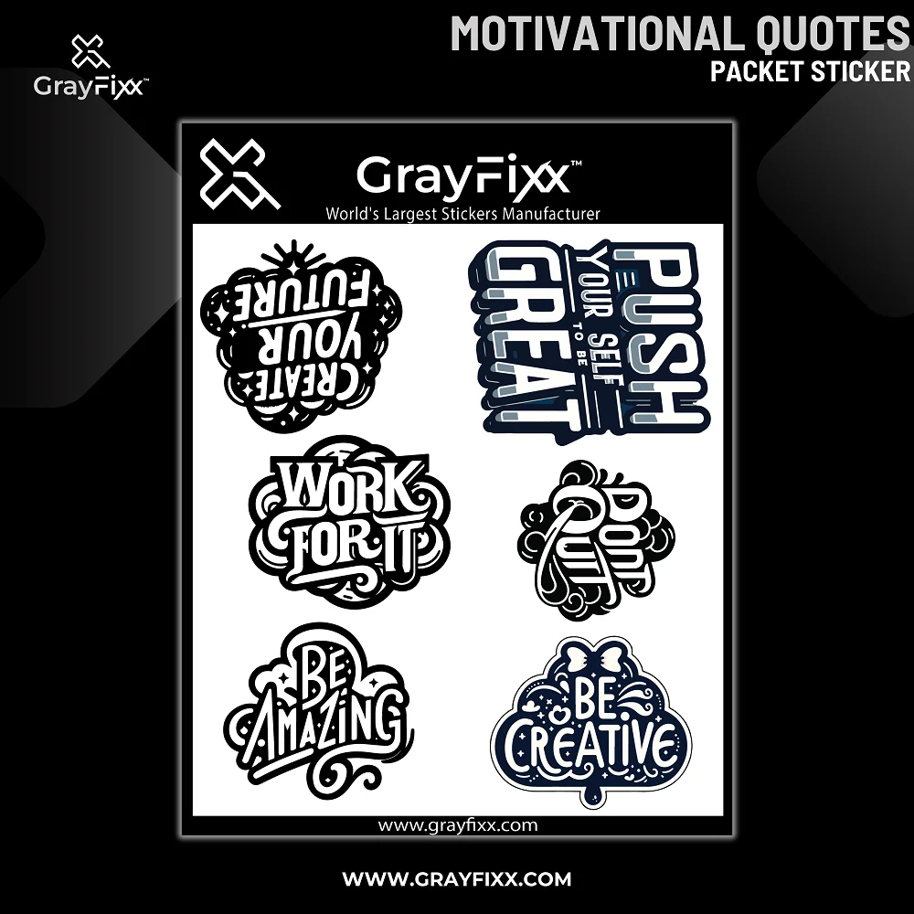 Motivational Quotes Packet Sticker For Anywhere | Printed In Premium Gloss Vinyl With FPF(Fade Protection Film), Water Proof, Precut Sticker, Pack Of 1, Size 2.0 Inches